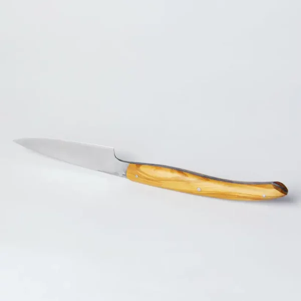 Couteau d'office, 3 finitions buis, genévrier ou olivier. Création par Julien Paolli
